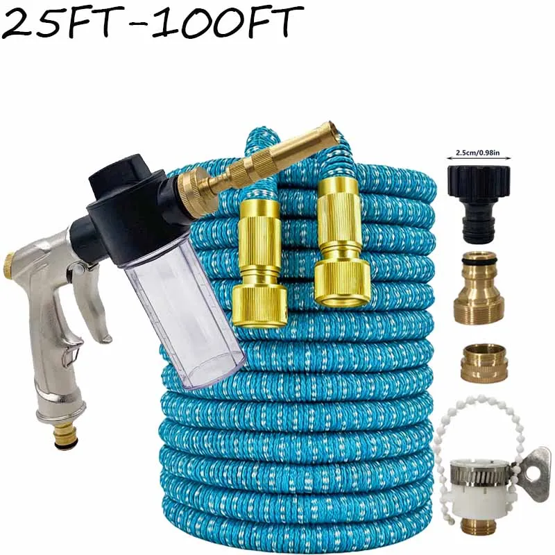 

25FT-200FT Expandable Magic Hose With Multiple Functions Durable Spray Gun Material Home Garden Watering Tool Lightweight Design