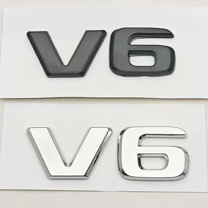 

3D ABS Car Letters Logo V6 Badge Sticker Rear Trunk Emblem Decals For Mercedes Benz GLE ML SLK Class W204 C280 Auto Accessories