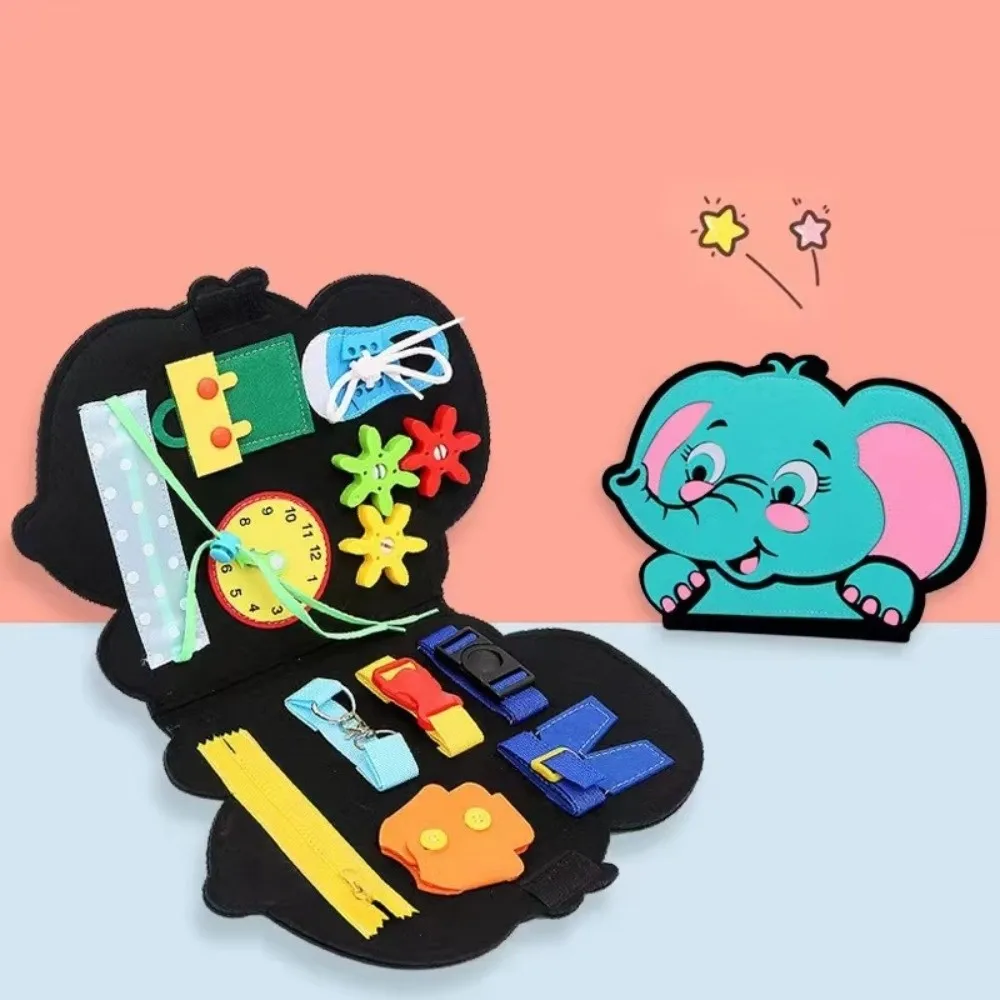 Material de fieltro para niños, juguete Montessori, tablero de tocador, coordinación mano-ojo, tablero ocupado, ejercicio de mano, juguete de habilidades motoras finas