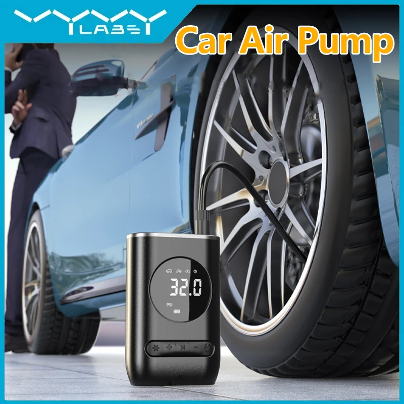 

VYVYLABS Car Inflator Pump 12V Smart Electric Car Tire Pump 150 PSI LED Display Car Tyre Air Compressor for Bicycle Motorcycle