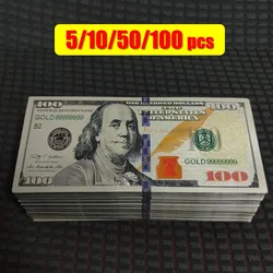 5~100pcs US 100 Dollar Bills 100 Dollars Silver Plated Banknote Fake Dollars Currency Souvenir Business Gifts