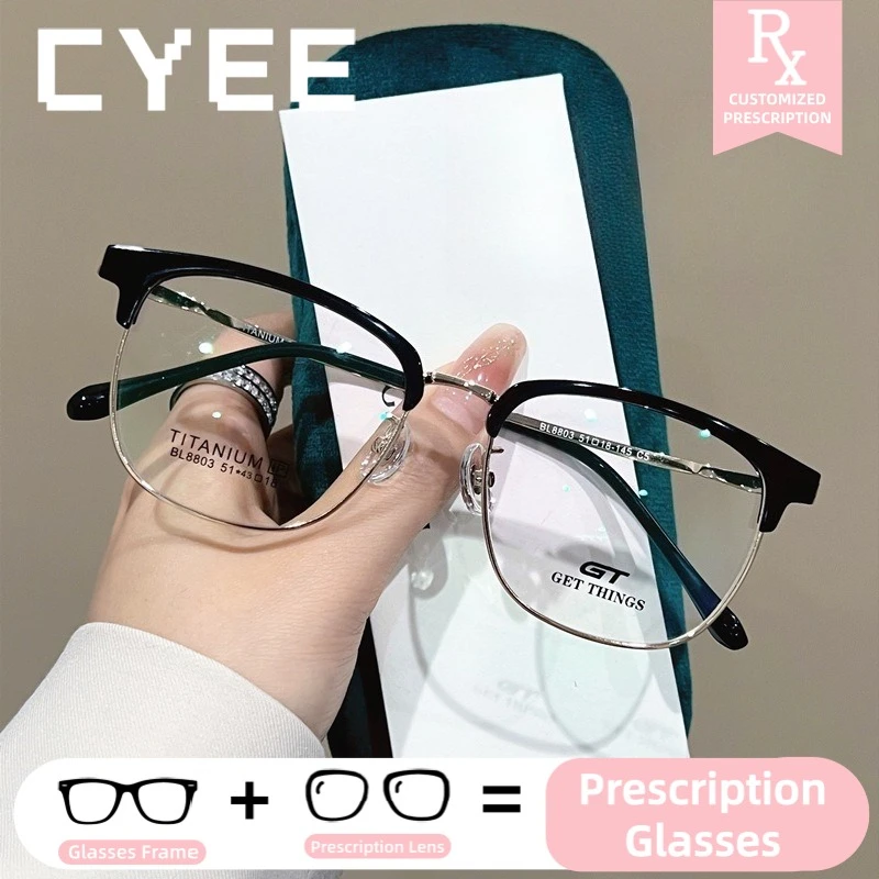 

Очки CYEE с индивидуальной оптической коррекцией, фотохромные, для коррекции близорукости, винтажные, с защитой от синего света, с прогрессивными линзами