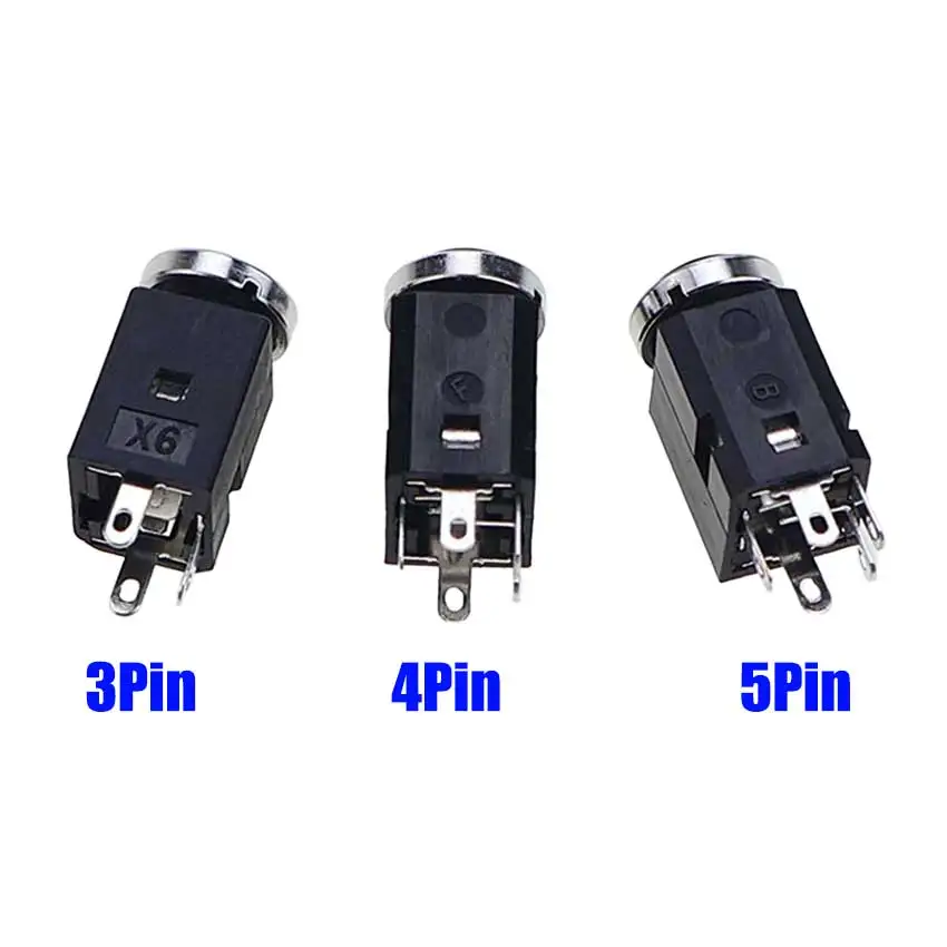 Cltgxdd 2/5/10Pcs 3.5mm 3Pin 4Pin 5Pin Vertical Female Socket with Screw 3.5 Audio Headphone Jack Connector PJ-341 Earphone Hole