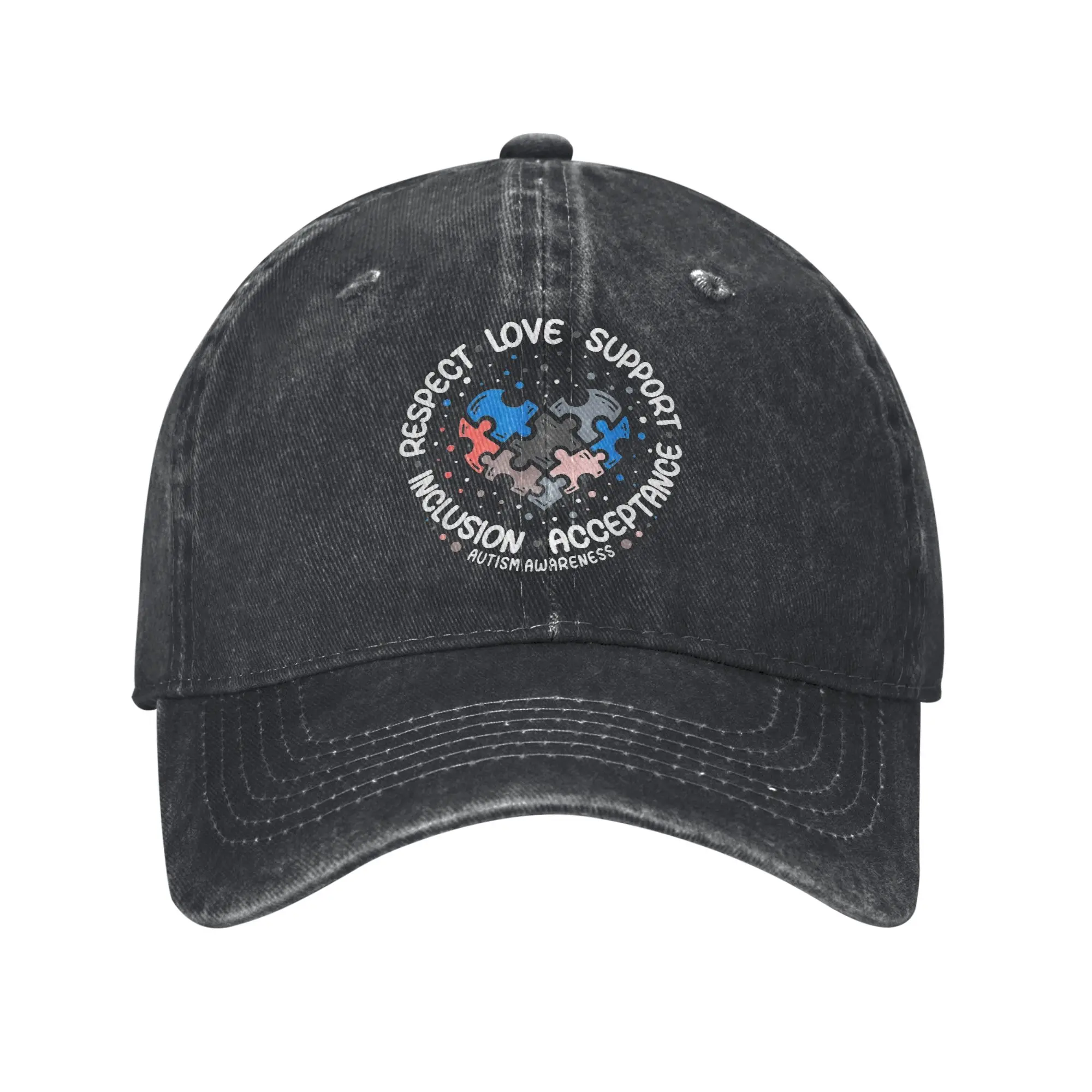 Autism Awareness Respect Love Support  Printed Cap Men Women Cotton  Trucker Hat Causal Wear Baseball Cap Adjustable