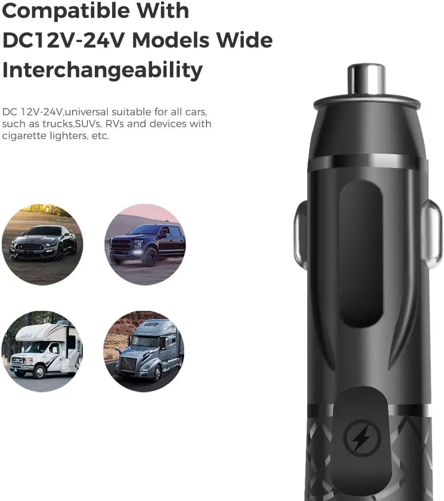 JMUYTOP 118inch/3M XT60 Charging Cable Car Cigarette Lighter 12V/24V with 15A fuse For EF ECOFLOW River Delta 3 2 Power station