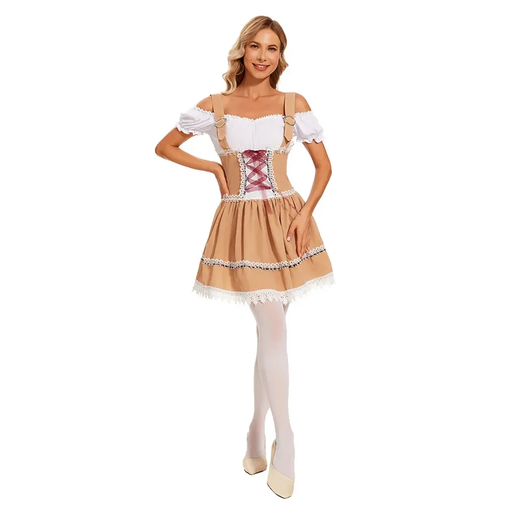 Bavaria Biermädchen Parade Kostüm Damen Traditionelles Deutsches Oktoberfest Kleid Sexy Lady Cosplay Oktoberfest Kostüme – Detail 3