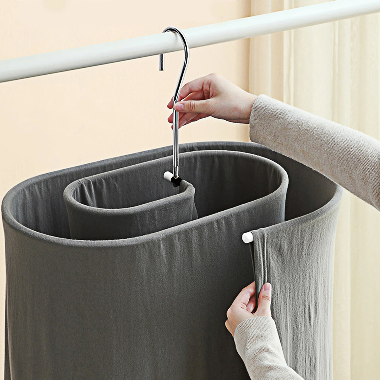 

Spiral Hanger Quilt Drying Rack Steel Black Blanket Heavy Duty Balcony Sheet Hanger Bulky Clothing Spiral Shaped Clothes Dryer