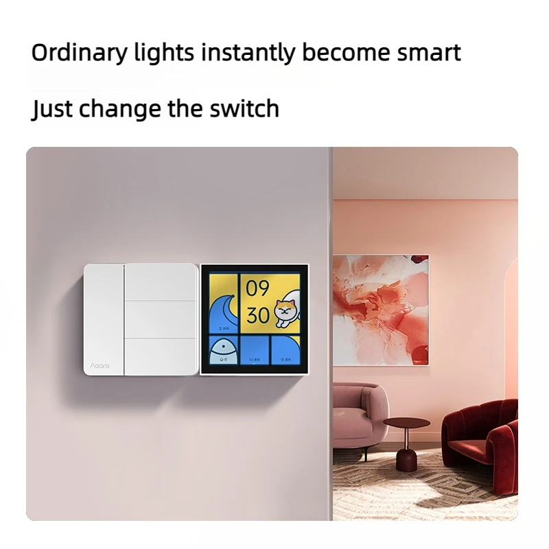 Aqara Smart Wall Switch Z1 More Control Zigbee 3.0 متوافق مع تصميم سلكي حي/محايد فردي يدعم تطبيق Mi home HomeKit