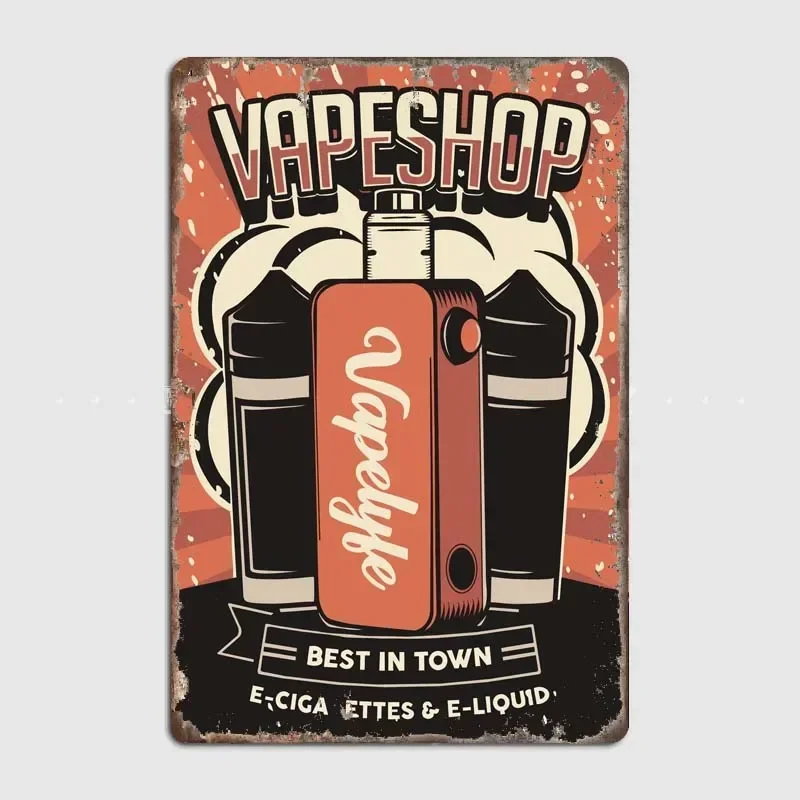 Vapor Classic Vape Poster Art on Tin Metal – Perfect for Wall Decoration In Smoking Rooms, Vape Shops, and Bars