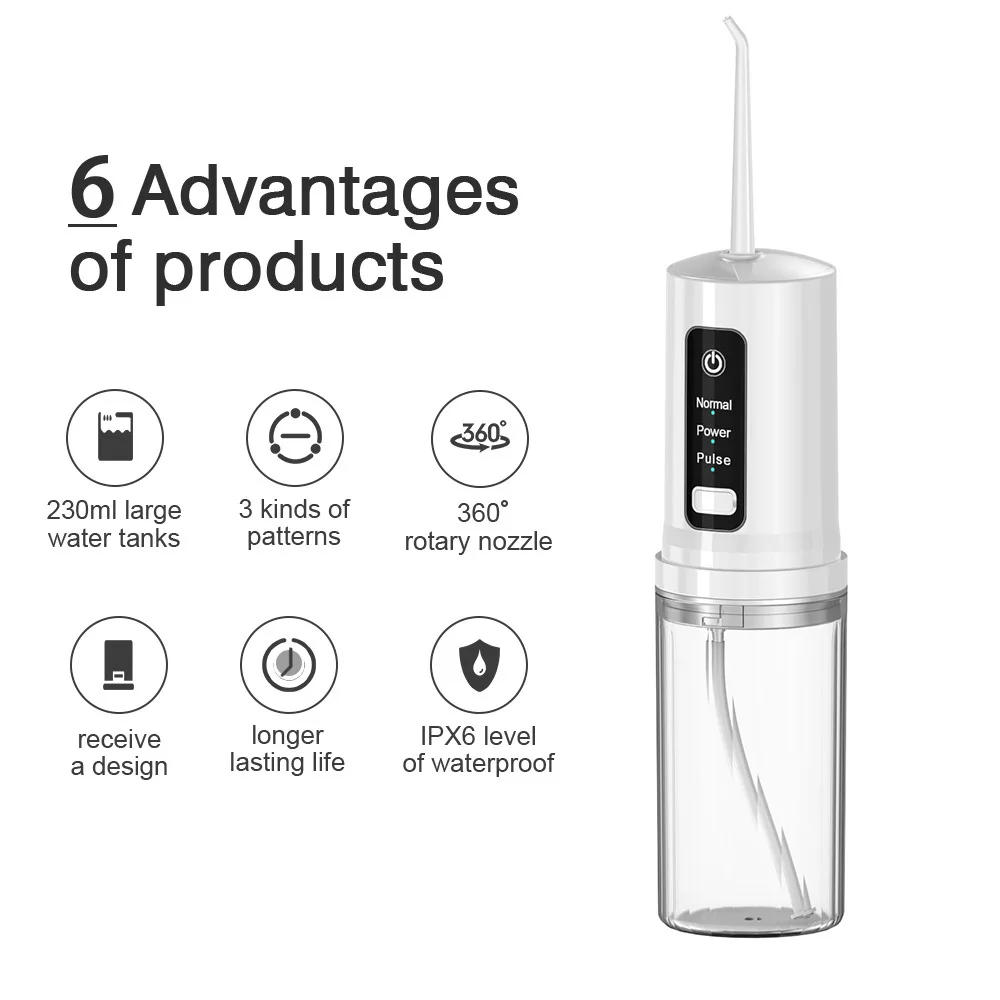 Electric Dental Flusher Portable Stone Removal Waterproof Orthodontic Mouth Cleaner Electric Dental Flusher for Home Use