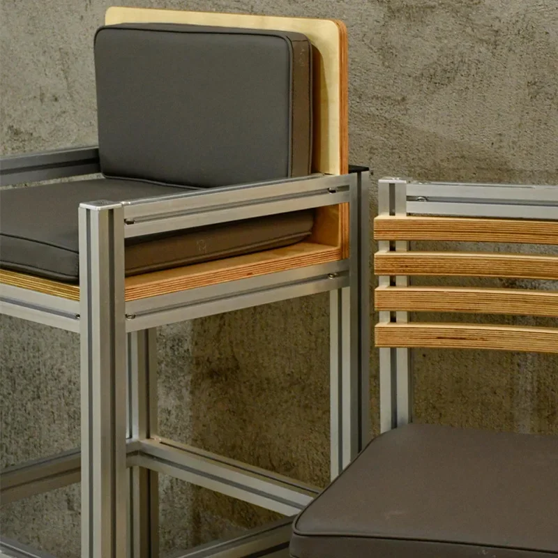 

Modular space reorganization logic | Aluminum profile birch chair, free combination defines a new scene of coffee social