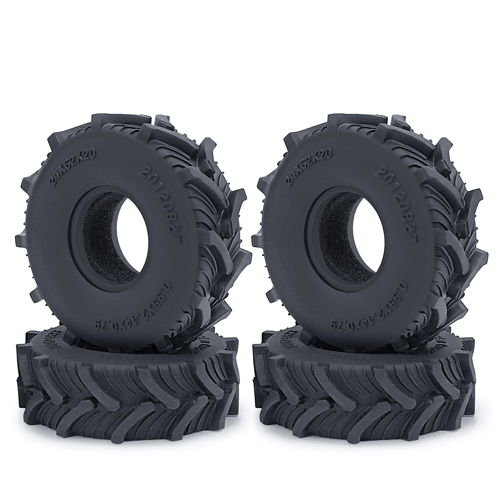 AXSPEED 4PCS 1,0" Gummireifen Schlamm Geländerad Reifen 50/54/58/62/64/65mm für 1/18 1/24 Axial SCX24 TRX4M RC Micro Crawler Auto