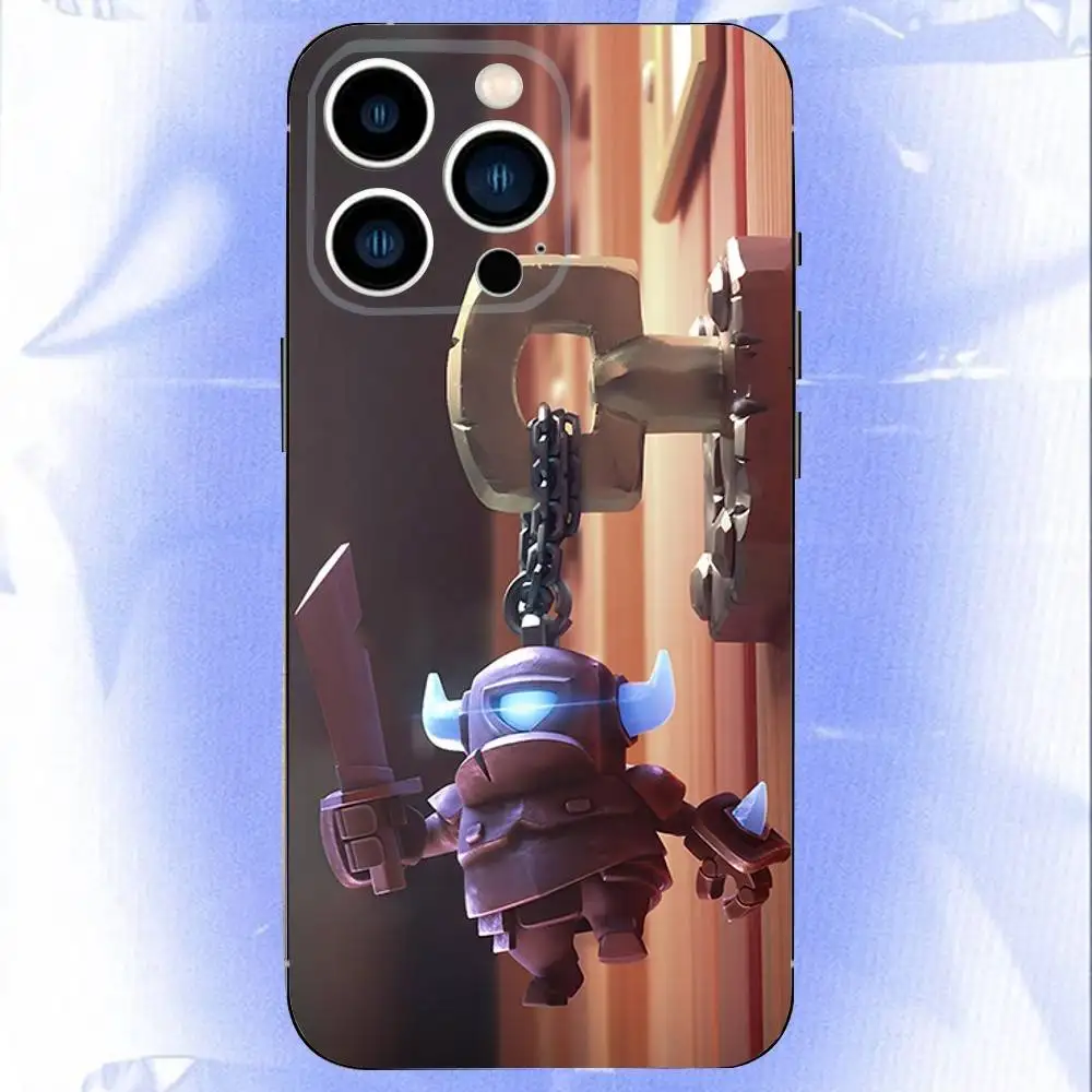 حافظة هاتف Clash Royale لهاتف iPhone 17,16,15,14,13,12,11,Pro,XS,Max,XR,Plus,E,SE4,غطاء ناعم أسود صغير