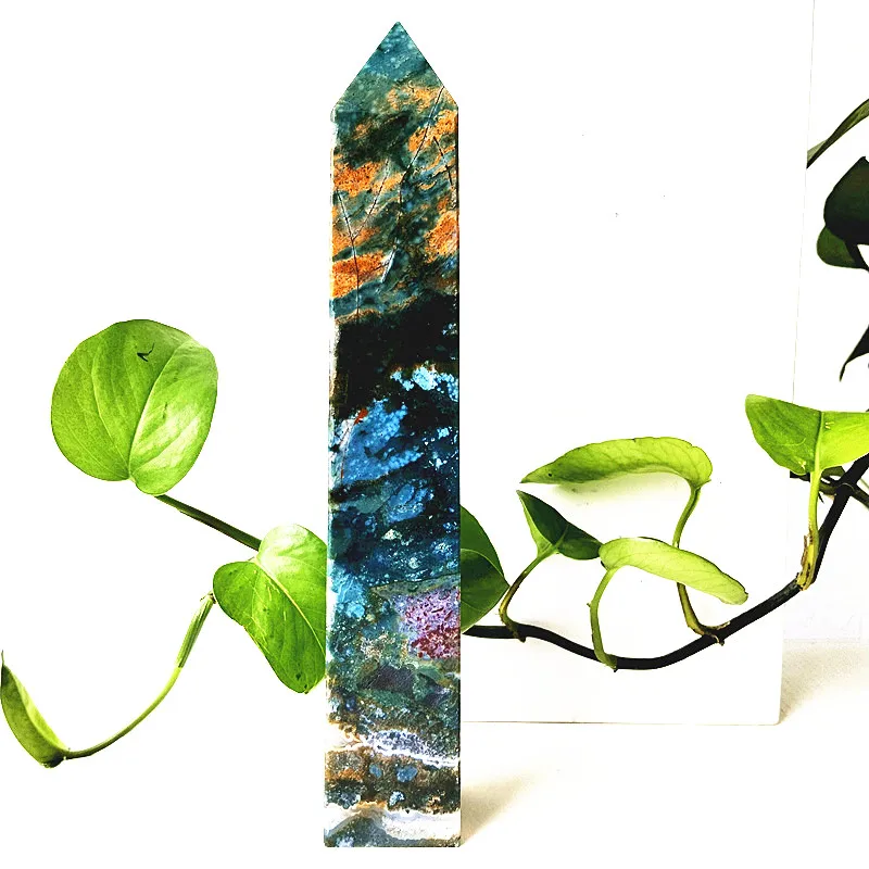 

Big Natural Colorful Jasper Agate Tower Stone Druzy Wicca Wand Point Meditation Spiritual Healing Crystals Feng Shui Room Decor