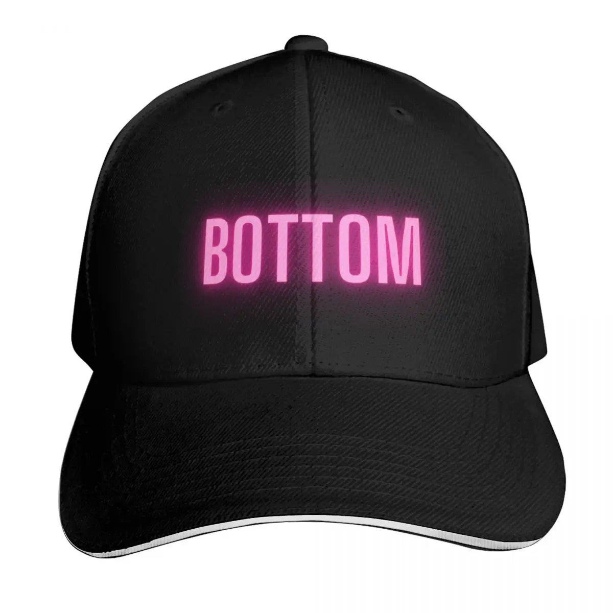 Neon Pink Bottom - LGBT Baseball Cap Strapback Dad Hat Six Panel Structured Crown Sun Protection UPF 50+