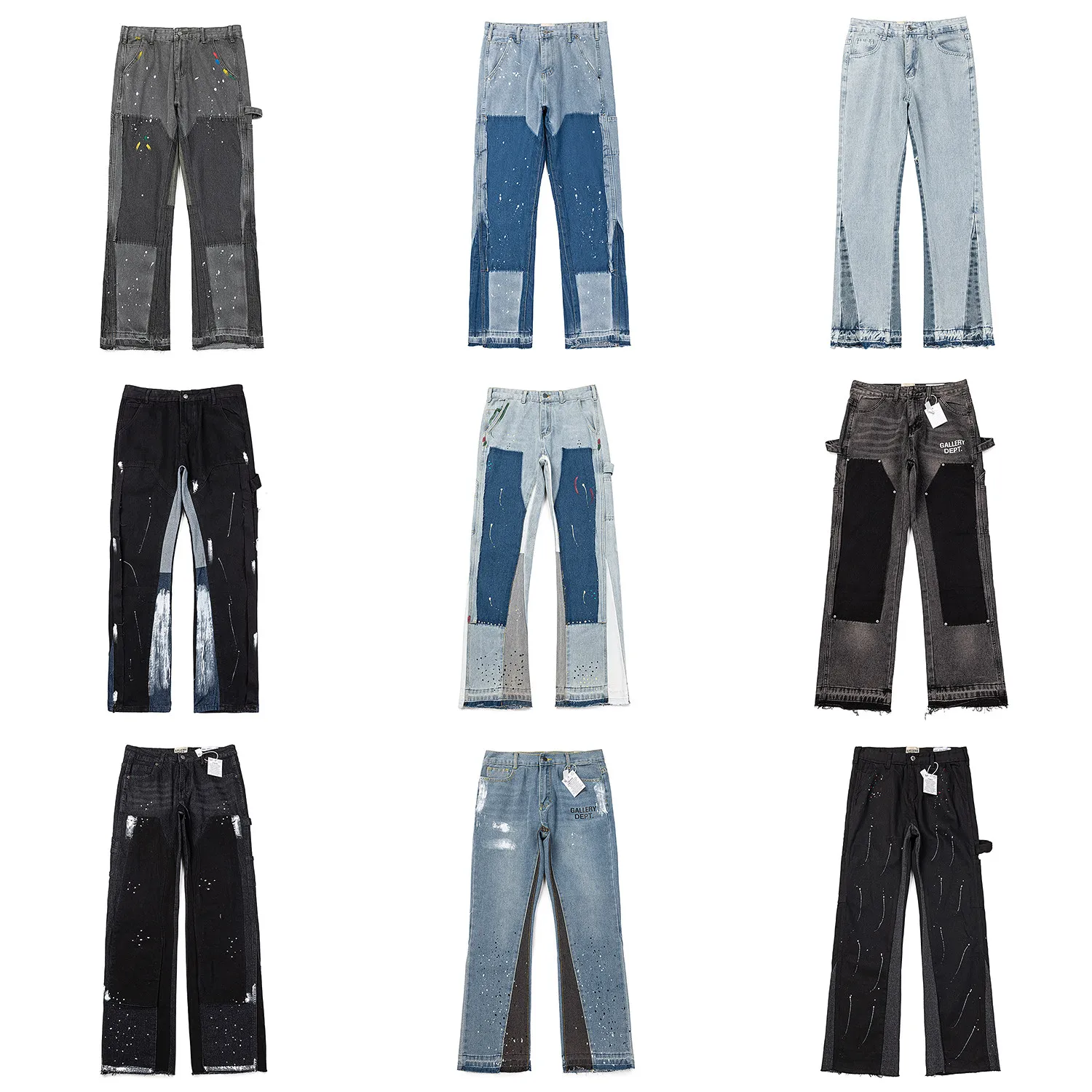 GALLERY DEPT American Street Premium Splash Ink Wash Old Jeans Loose Straight Casual Pants