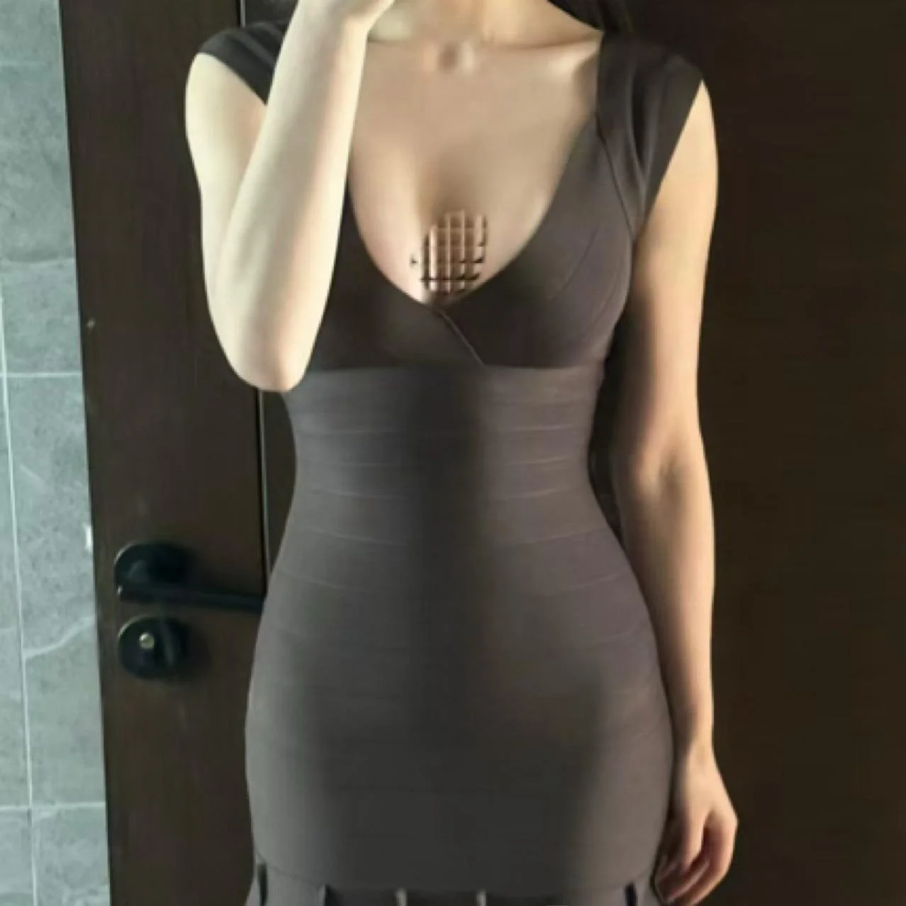 Vestido Sexy Estilo Pure Desire, Falda Corta Ajustada, Cintura Cruzada, Estilo Deado, Talla Pequeña, Ropa Formal, Tela de N...