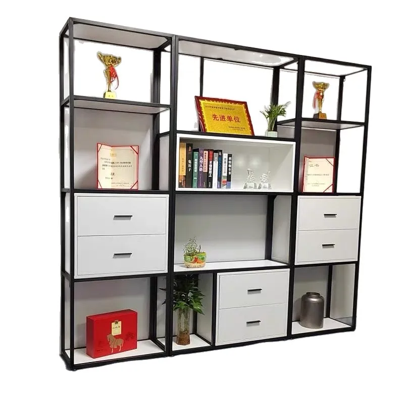 Simple partition shelf Office ornament Honor certificate Display shelf Study multi-layer bookcase