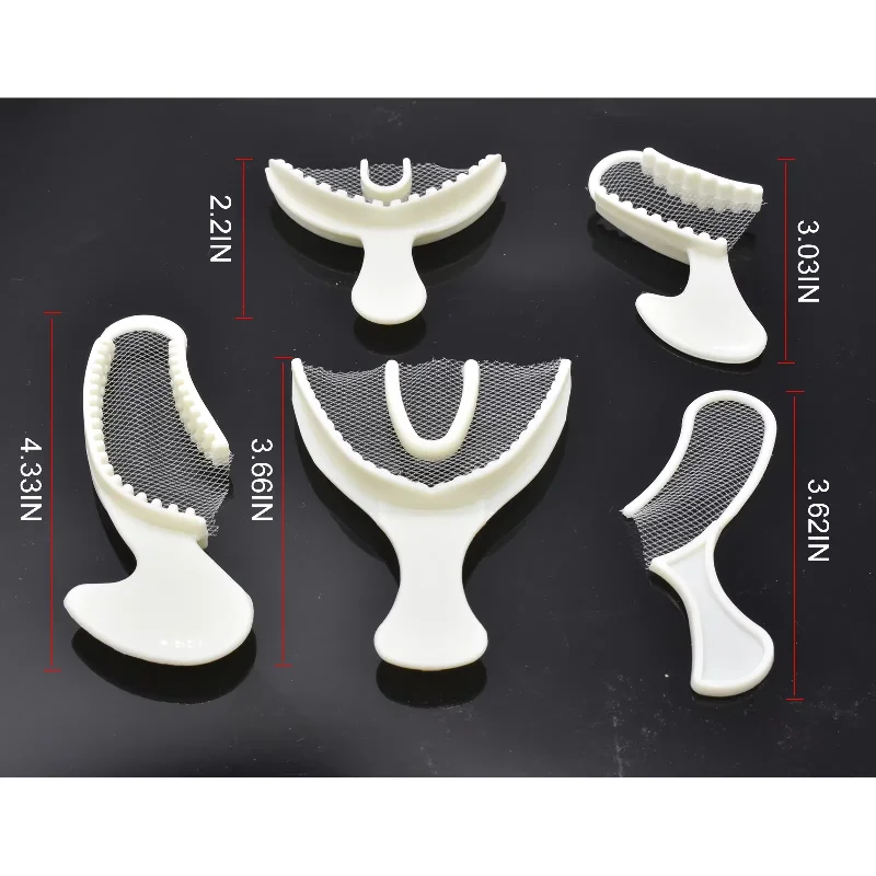 10Pcs Dentistry Bite Impression Trays Disposable Registration Tray with Net Colorful Teeth Holder Mold Posterior Anterior Front