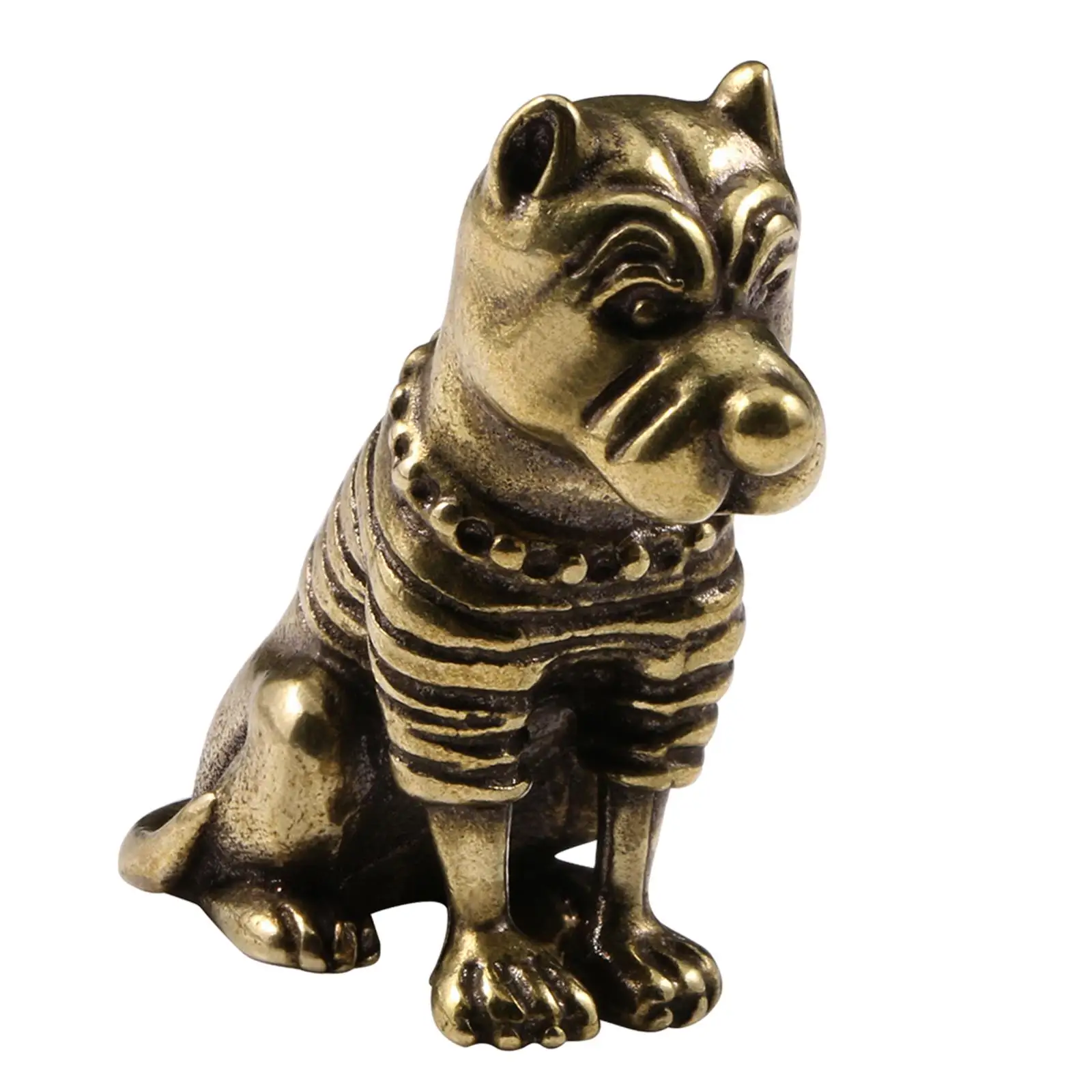 Vintage Style Dog Figurine Collectibles Animal Statue Tea Pet Desktop Ornament for Bookcase Bedroom Dog Sculpture Desk Gifts