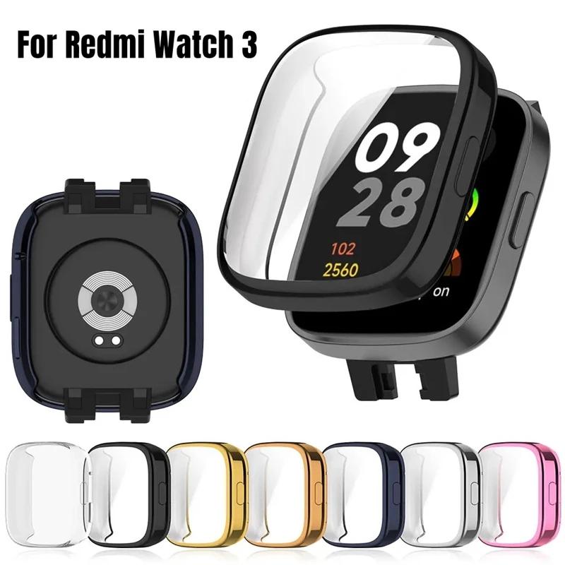 TPU Cover For Xiaomi Redmi Watch 3 Full Cover Screen Protector Smart Watch Case Protective Bumpers Shell Accessories