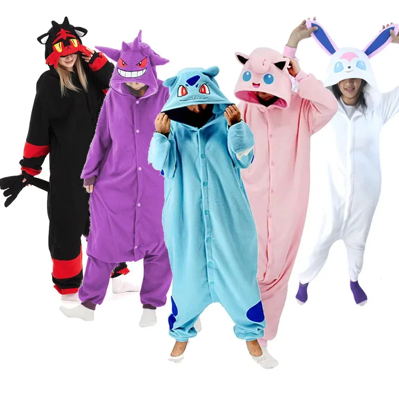 TAKARA TOMY Kigurumi Onesie Snorlax Eevee Squirtle Gengar Pijama Cosplay disfraz Halloween adulto Anime Umbreon pijamas