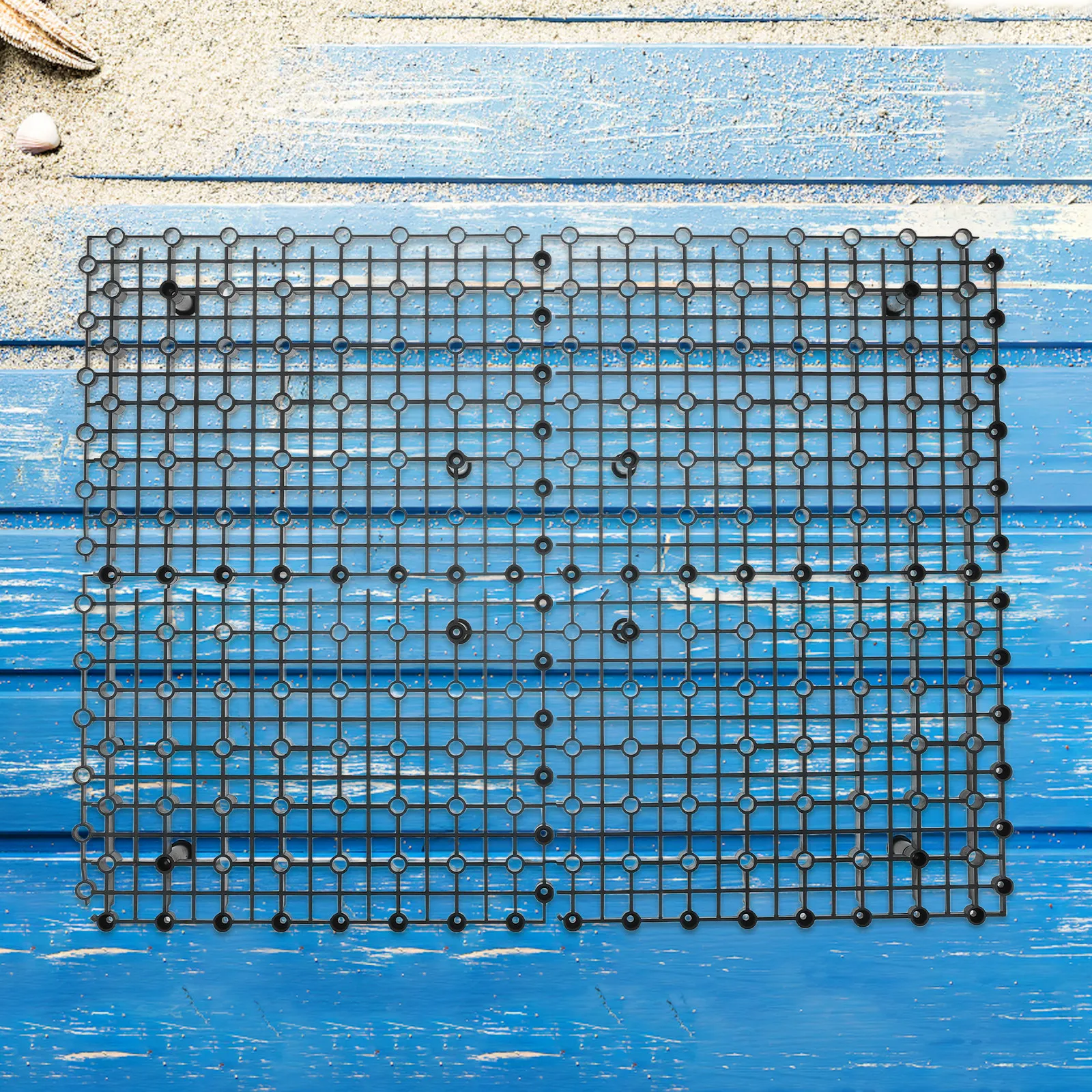 4Pcs Heavy Duty Plastic Fountain Grate Modular Panels Reservoir Deck Grate Adjustable Load Bearing Outdoor Garden Pond