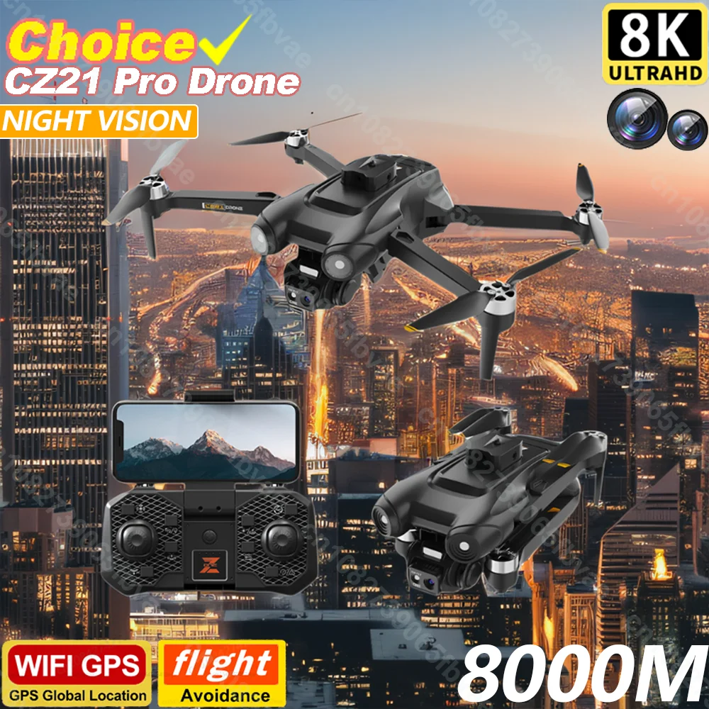 

CZ21 Night Vision Drone Liftable OA Head Professional HD 8K ESC Gimbal Triple Camera Optical Flow Brushless Toy Drones FPV UAV