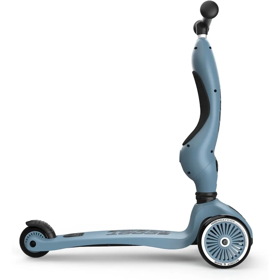 2-in-1 Ride-On & Stand Kids Scooter, Ages 1 to 5, Highwaykick 1, Steel