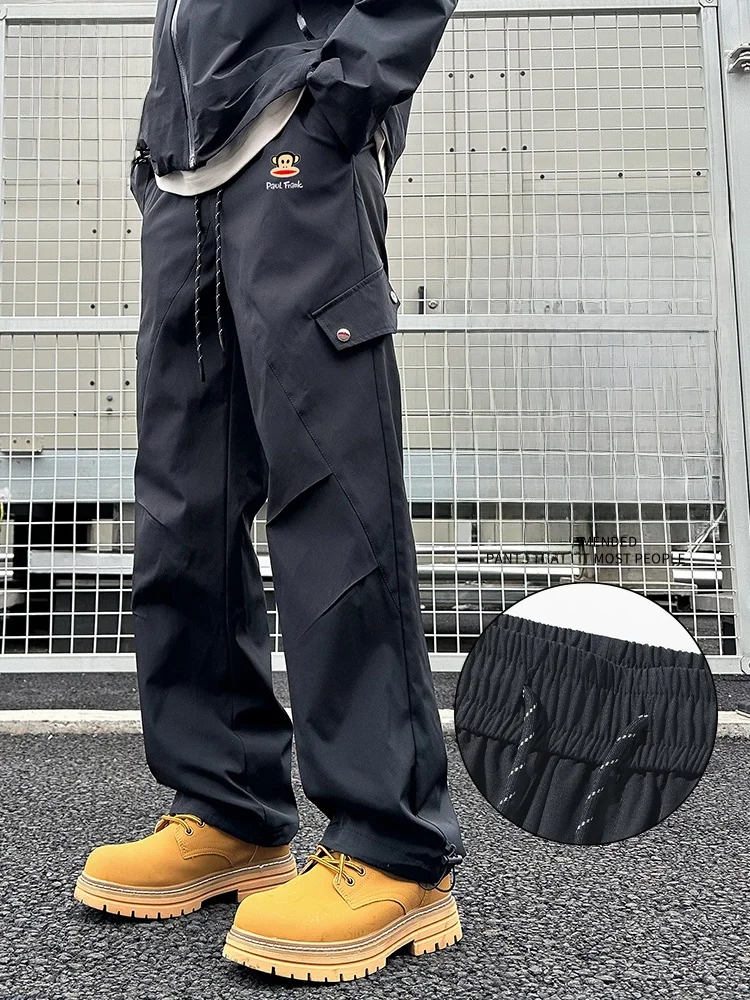 

PaulFrank 2025 Spring Autumn Men's Workwear Pants Loose Straight Casual Trousers Mountain Series Trendy Brand Youthful Sle