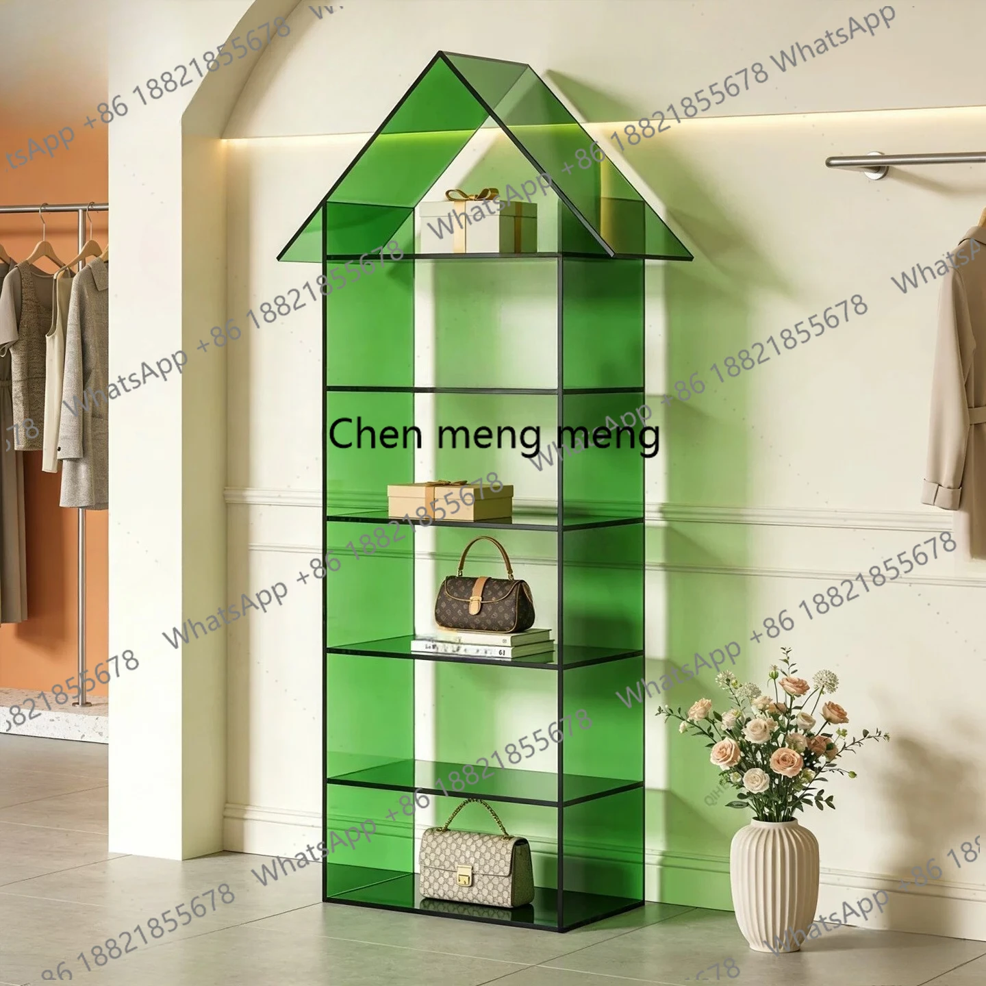 

Modern simple shoe and bag store display rack, multi-layer shelf floor, product display rack