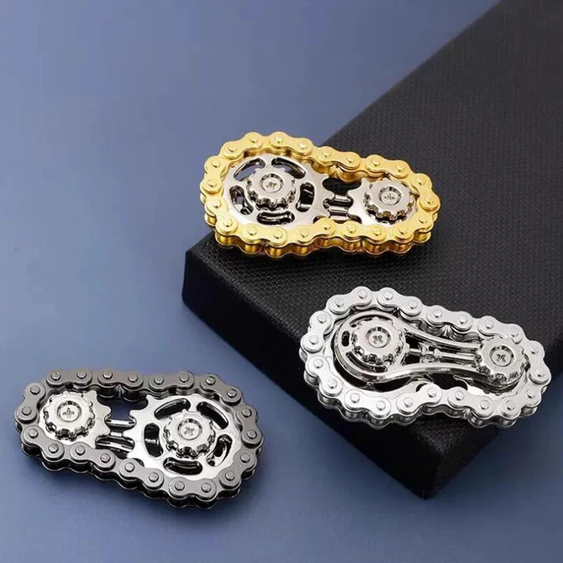 Decompression Finger Sprocket Flywheel Antistress Relieve Anxiety Fingertip Gyro Spinner Stress Relief Gear Machinery Artifact