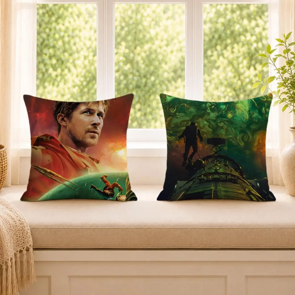 Movie P-Project Hail Mary Cushion Cover Wrinkle-Resistant Short Plush Cushion Covers Breathable Machine-Washable