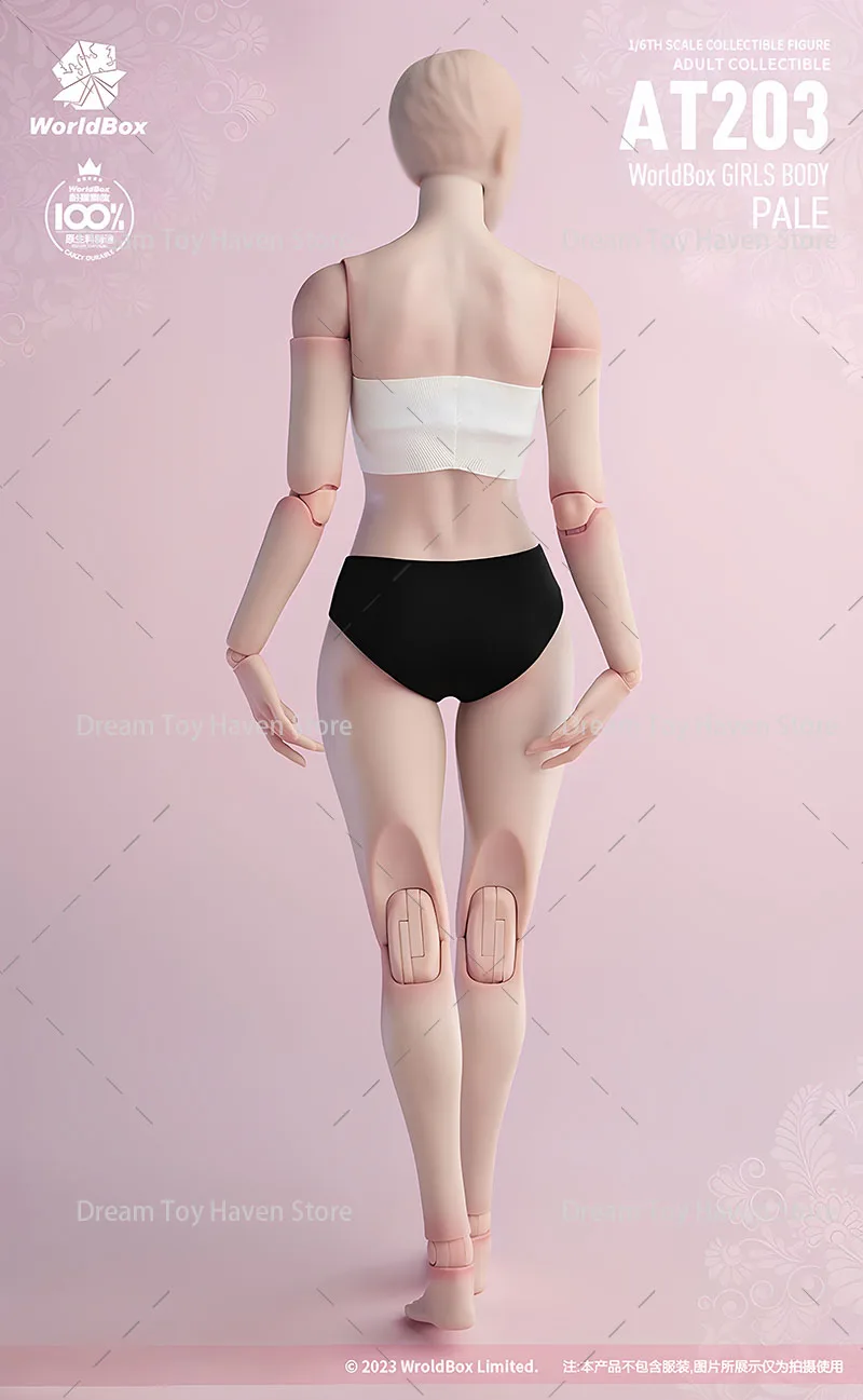 Worldbox AT203 ضوء أسمر/شاحب 1/6 المرأة الجندي سوبر مرنة المشتركة الجسم صالح 12 بوصة عمل نموذج لجسم تحصيل دمية