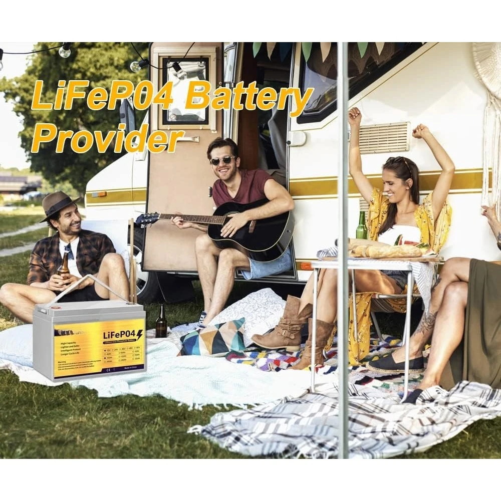 12V 100Ah LiFePO4 Battery, 100Ah Lithium Battery with 100A BMS, 12V Lithium Batteries 8000+ cycles at 100% DOD, Perfect for RV,