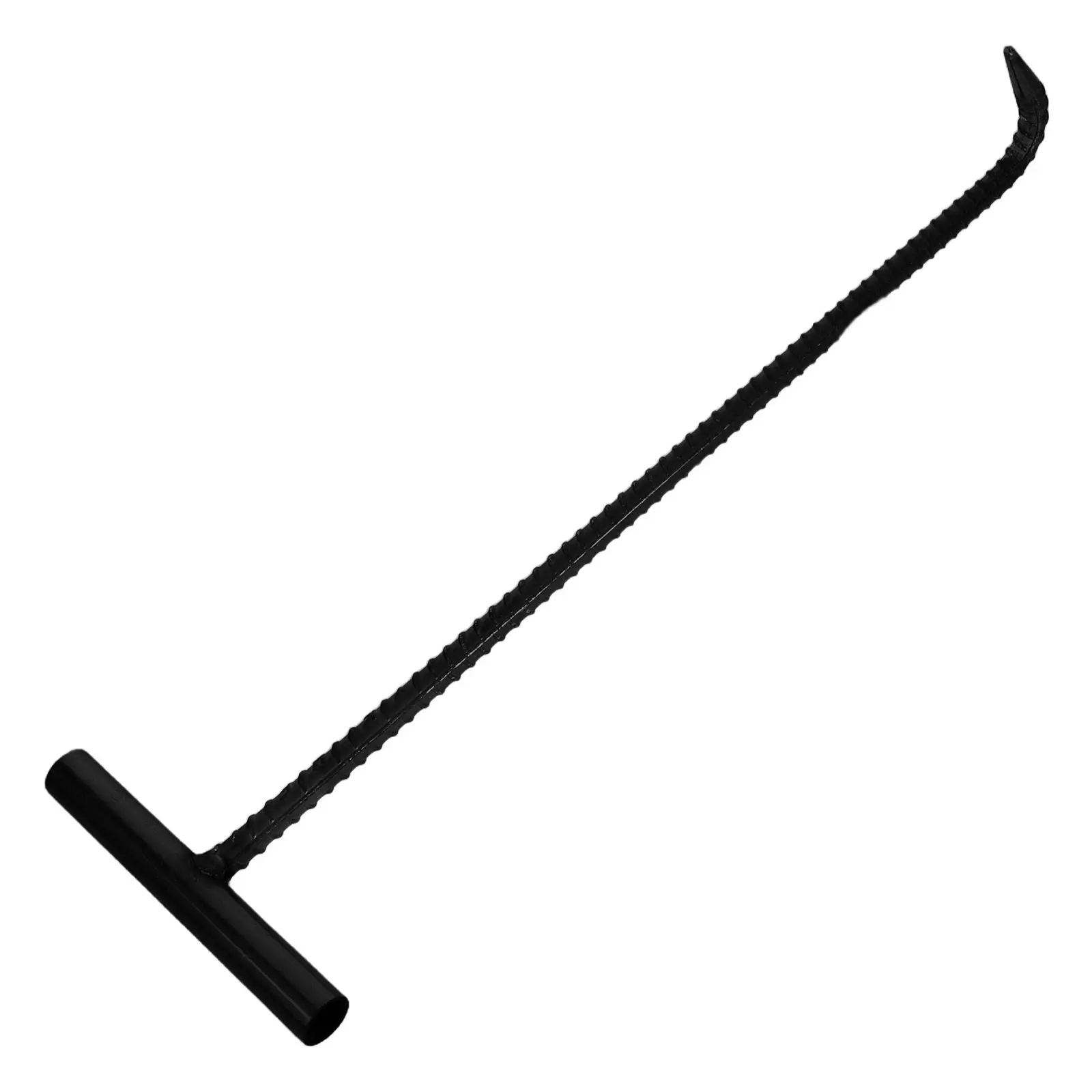 Manhole Hook Black 50Cm Heavy Duty Steel Long Handle Manhole Lid Lifting Tool Sewer Drain Grate Pulling Tool Sewer Hook