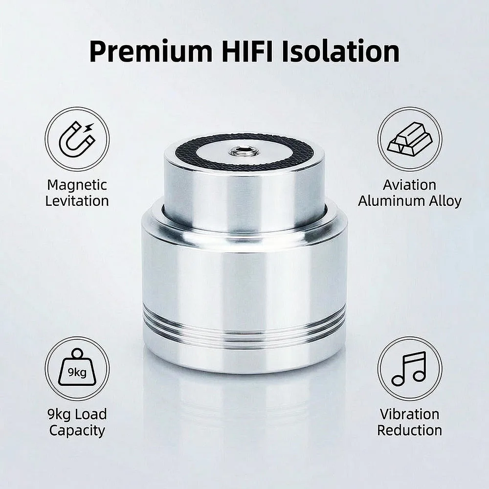 High quality HIFI audio equipment 53x53mm aluminum alloy magnetic levitation floating speaker bracket, amplifier base, foot nail