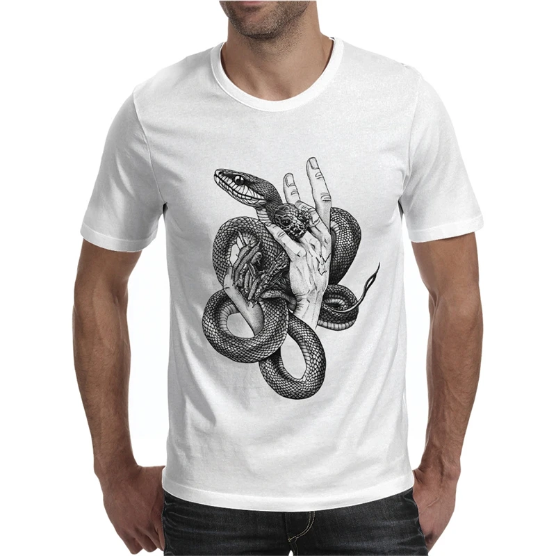 

Trendy Snake Graphic T Shirts For Men Summer Fashion Streetwear Hip Hop 3D Printed T-shirts Cool Oversized Breathable Tees Tops