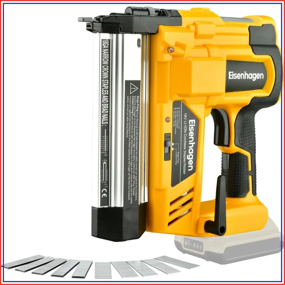 

Cordless 2" Brad Nailer Compatible with Dewalt 20V Battery, 2-in-1 Electric Nail Gun, 20V Staple Gun with 1000 Nails for Woodworking