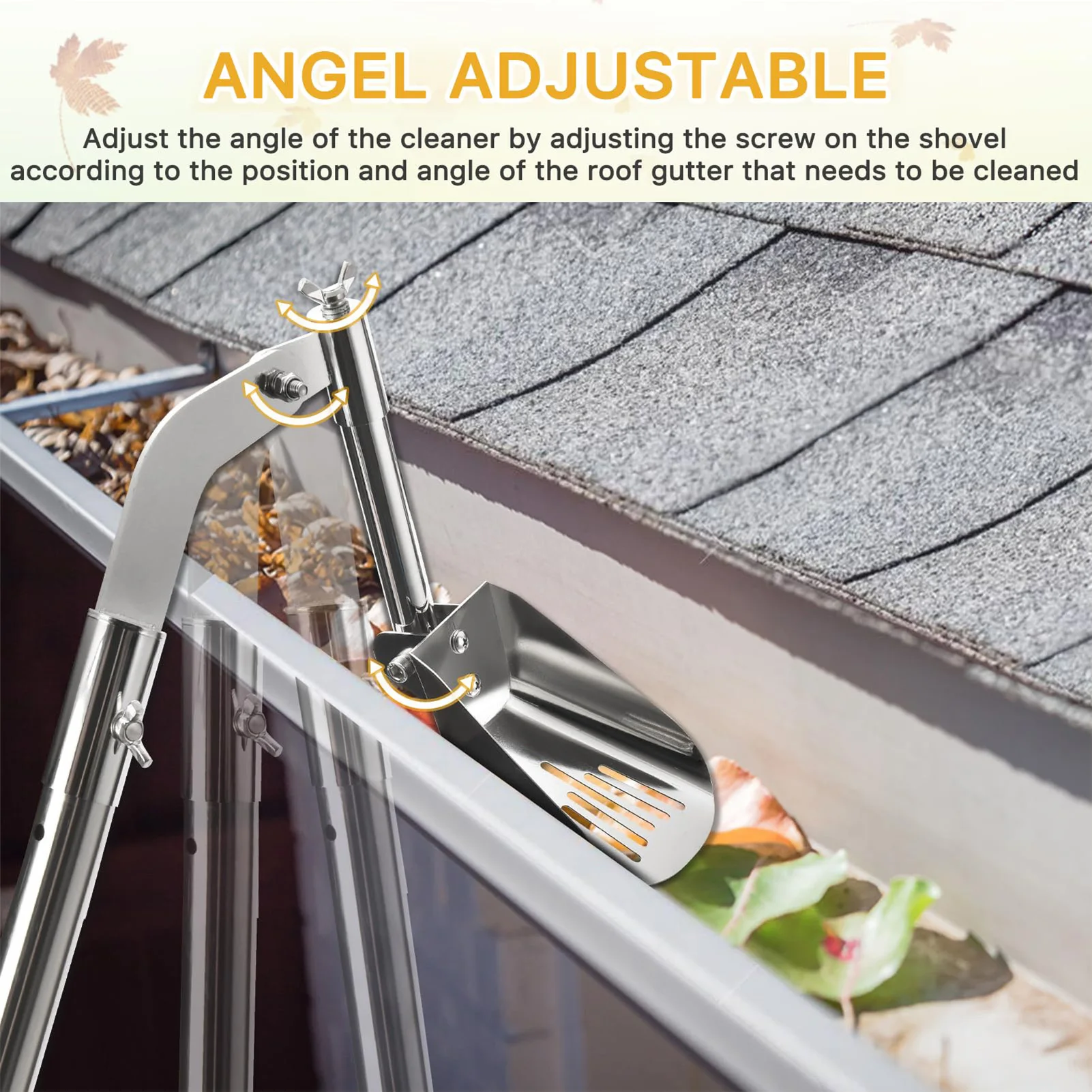 Roof Drainage Gutter Cleaning Shovel Heavy Duty Stainless Steel Tool for Home Maintenance Anti Corrosion Debris Remover