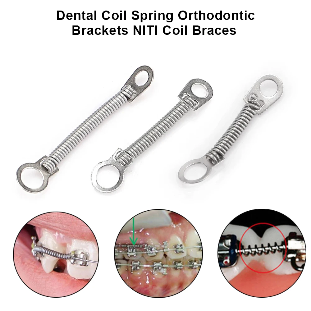 10pcs Dental Orthodontic Niti Open Close Coil Spring NITI Tooth Torque Spring Dental Materials Orthodontic Brackets Dentist Tool