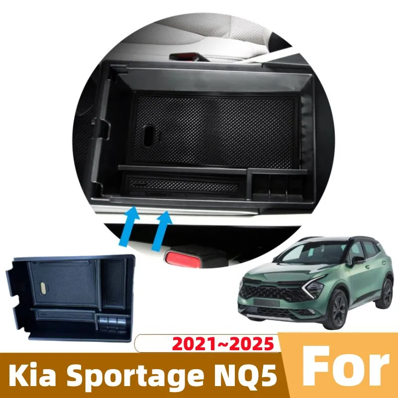 Für Kia Sportage NQ5 2021 2022 2023 2024 2025 Auto Armlehne Versteckte Box Kleinigkeiten Layered Lagerung Box Organizer Innen Zubehör