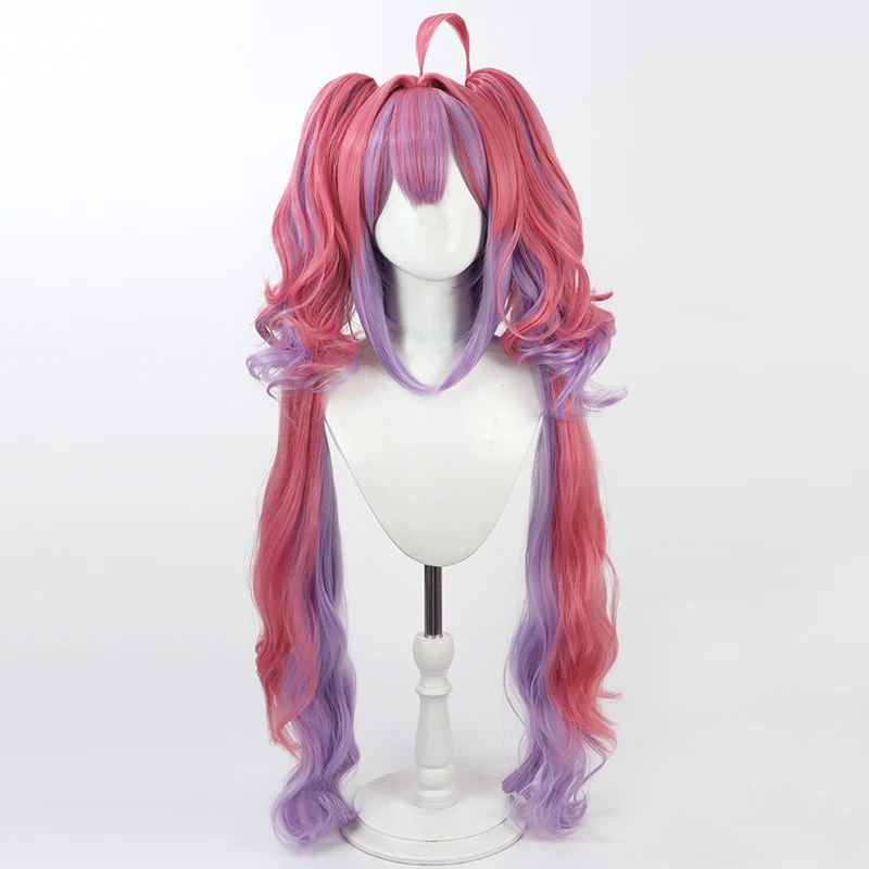 Virtual YouTube Vtuber Kikirara Vivi Cos Cosplay Wig Halloween Carnival Party Prop Synthetic Hair Heat Resistant Fiber + Wig Cap