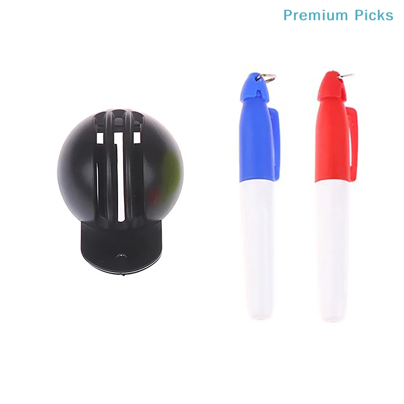 portable1set Golf Marker Hand Tools With Pens Golfing Marker Tool Alignment Kit With Marker Pen Golfs Balls Drawing Line Tool