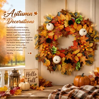 Autumn Harvest Halloween Wreath 1