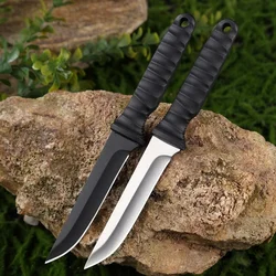 2026 New Outdoor knife self-defense knife outdoor survival knife high hardness one steel portable mountaineering knife 