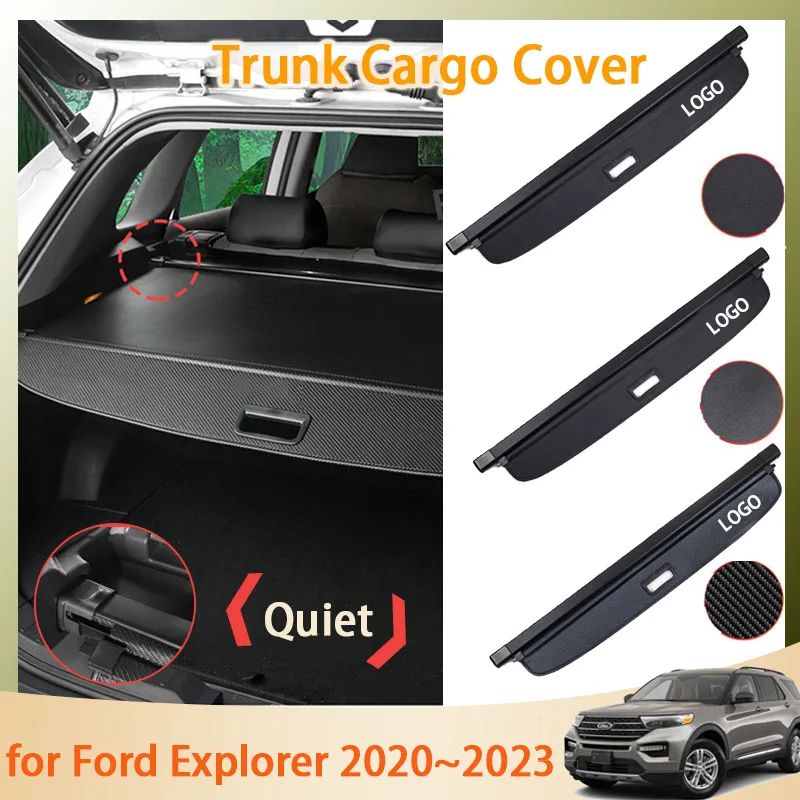 

Leather for Ford Explorer U625 2020 2021 2022 2023 2024 Accessories Trunk Curtain Mat Car Rear Curtain Retractable Anti-peeping