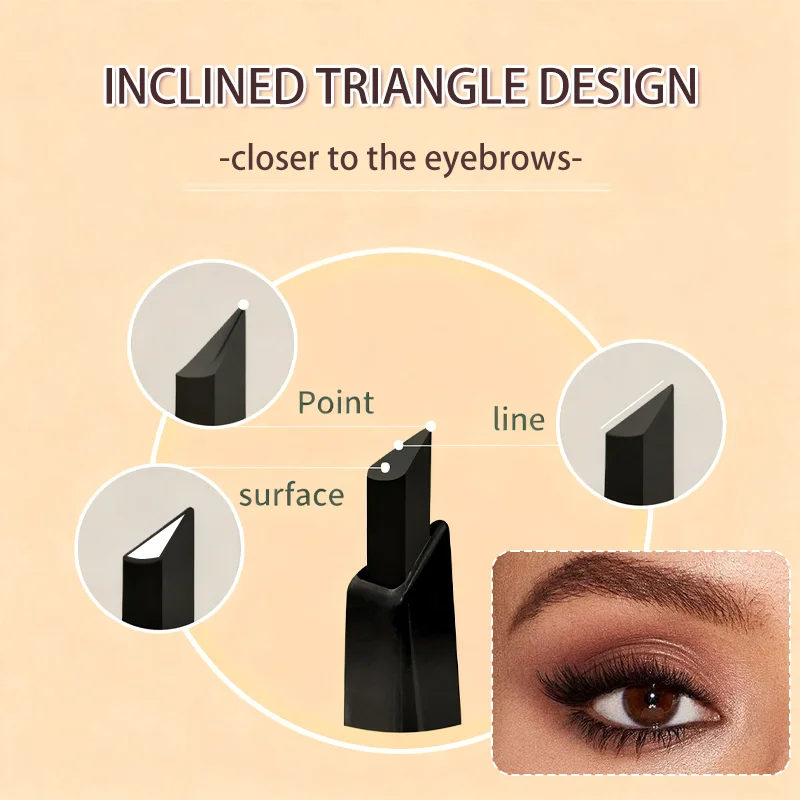 Eyebrow Pencil, Double-Ended, Long-Lasting And Waterproof, Suitable For All Eyebrow Shapes, With Smooth And Natural Effect