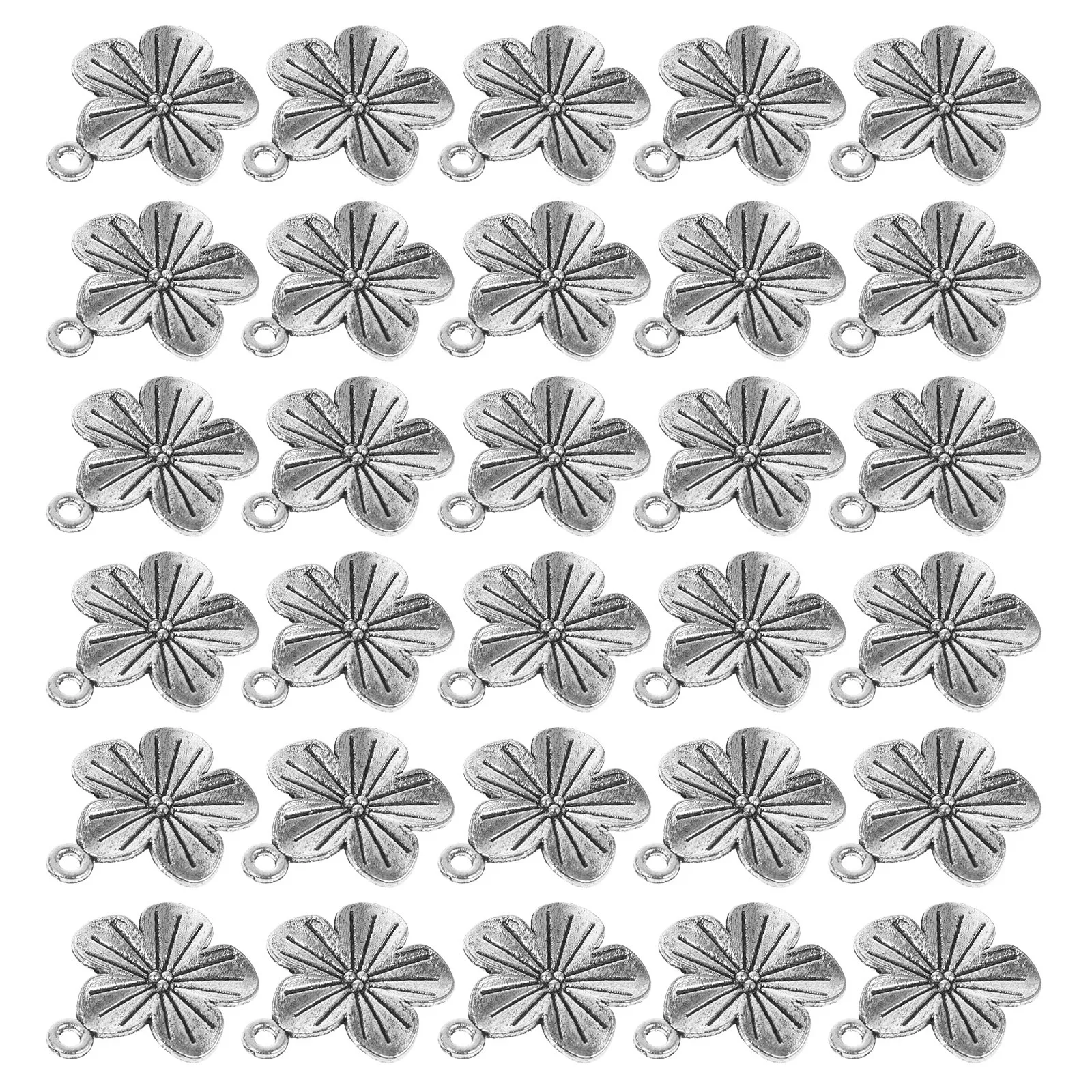 

50 Pcs Five Petal Flower Pendant Delicate Charms Diy Jewelry Necklace for Jewellery Making Earrings Zinc Alloy