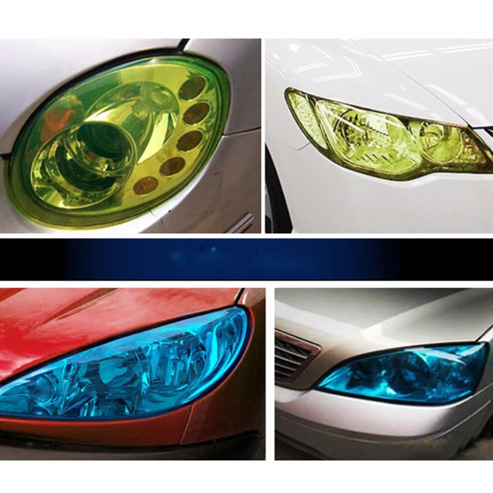 

Car Headlight Film Smoke Fog Light Taillight Tint Vinyl Sheet Transparent Heat Resistant Stretchable Car Stickers Decals